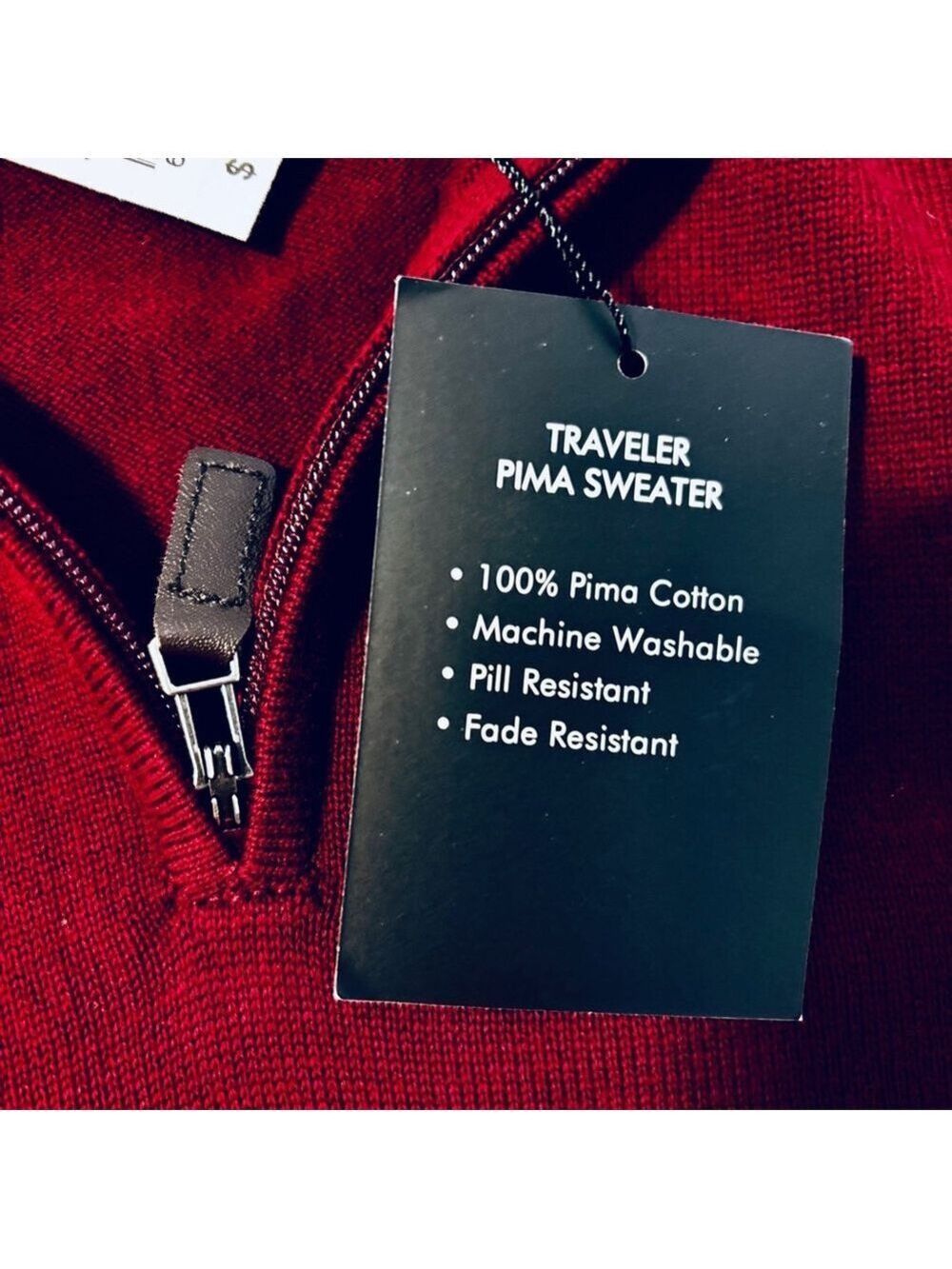 Jos. A. Bank Men's Burgundy Traveler Pima Cotton Sweater NEW WITH TAGS - Picture 11 of 11